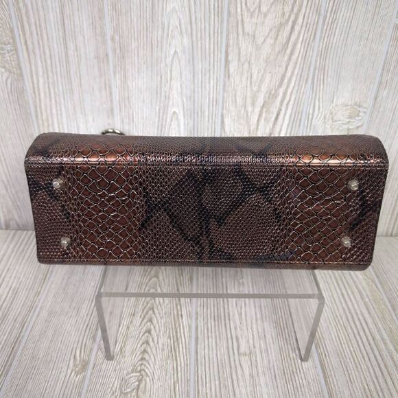 Miche Womens Jen Snake Python Print Shell Bag Purse Cover Copper Brown Black - Picture 5 of 5